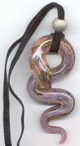 Amethyst Snake, Aventurina with Black Suede